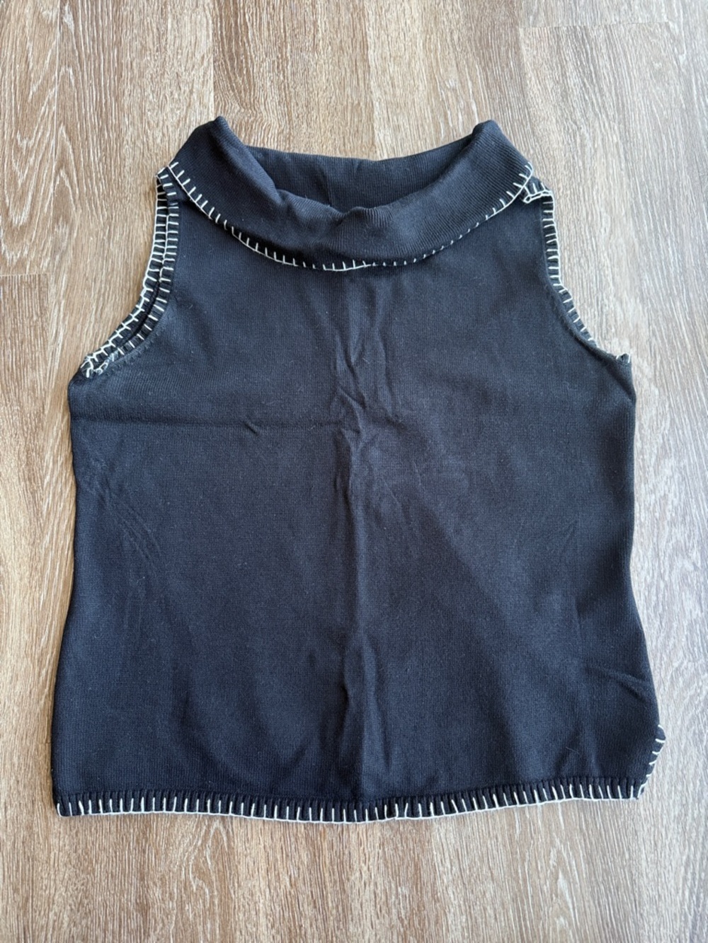 Rafaella Black Sleeveless Knit Top